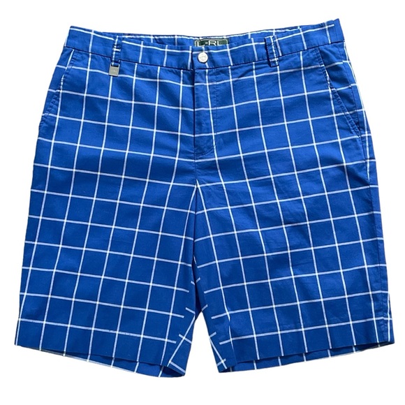 Lauren Ralph Lauren Pants - Ralph Lauren Active Bermuda golf shorts blue white plaid cotton Sz: 14
